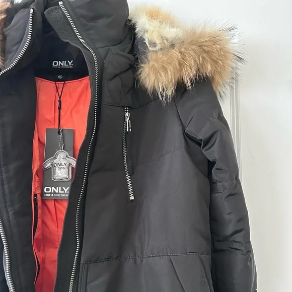 New ONLY Women's Down Filled Black Winter Jacket - Picture 5 of 12